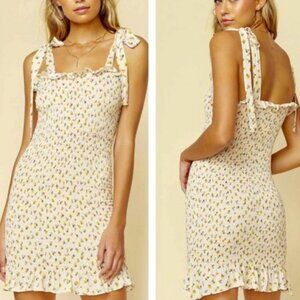 NWT Intimately by Free People Bella Smocked Floral Mini Dress S
